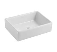 Aseo Fregadero de recipiente encimera 20 pulgadas for baño Fregaderos rectangulares modernos sobre el mostrador Lavabos porcelana cerámica blanca Tocador Gabinetes tocador grandes Moderno