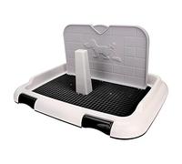 Aseo para Perros, Caja de para Perros de Interior con Pared simulada, orina programada Bandeja de Malla Orinal Corgi Potty Training Toilet, Bulldog francés Bandeja de Entrena (Negro)