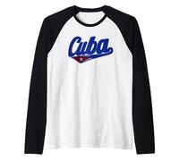 Asere Que Bola Cuban Havana Cuba Bandera Cubana Camiseta de Béisbol Camiseta Manga Raglan