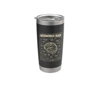 Aserrín Carpintero Cerebro Caos Carpintero Humor Vaso térmico de acero inoxidable de doble pared