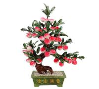 ASerZenith Árbol De Cristal, Bonsái De Jade Natural, Melocotonero Artificial, Decoración para Sala De Estar, Porche, Dinero, Feng Shui, Maceta, Regalos Creativos para El Hogar, Regalos Feng S(B)