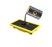 ASerZenith Bandeja Antiderrames para Tanques De Petróleo, Plataforma De Contención De Derrames, Tarima Modular para Bidones De Petróleo con Drenaje, Bandeja Industrial De(Amarillo-20 L/66X36X12Cm)