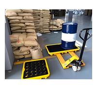 ASerZenith Bandeja para Bidones De Aceite, Bandeja Antiderrames para Tanques De Aceite, Plataforma Antiderrames (1 Unidad), Bandeja Industrial De Contención De Derrames Co(Amarillo-20 L/66X36X12Cm)