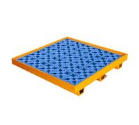 ASerZenith Bandeja para Bidones De Aceite, Palé De Contención De Derrames, Bandeja A Prueba De Fugas con Salida De Drenaje, Plataforma Antiderrames para Almacenes, Fábrica(B-25,59X25,59X5,9)