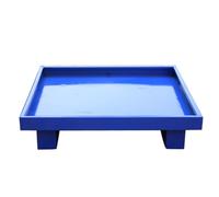 ASerZenith Bandeja para Bidones De Aceite, Plataforma Antiderrames, Plataforma De Contención De Derrames, Tarima Industrial De Polietileno para Almacenes Exteriores, Garaj(Azul-25,59X25,59X5,91)