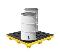 ASerZenith Bandeja para Bidones De Petróleo, Bandeja para Bidones, Bandeja para Tanques De Petróleo, Plataforma Modular para Derrames, Bandeja con Rejilla Antifugas.(Amarillo-120 * 120 * 18Cm)