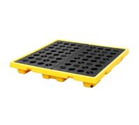ASerZenith Bandeja para Bidones De Petróleo, Bandeja para Derrames De Tanques De Petróleo, Plataforma Modular para Derrames, Plataforma De Contención De Derrames, Contened(Amarillo-128 * 128 * 17Cm)