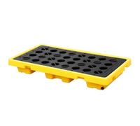ASerZenith Bandeja para Bidones De Petróleo, Bandeja para Derrames De Tanques De Petróleo, Plataforma Modular para Derrames, Plataforma De Contención De Derrames, Contened(Amarillo-127 * 67 * 17Cm)