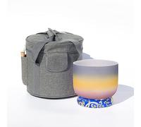 ASerZenith Cuenco Tibetano de Cristal arcoíris de 432 Hz/440 Hz con Notas C/D/E/F/G/A/B, con Estuche Resistente y cojín de Brocado de Seda, Yoga, me(Un Tercer ojo-432hz10'')