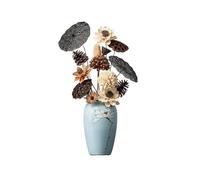 ASerZenith Decoración De Primavera: Adornos para Jarrones con Flores Artificiales Chinas, Ofrenda De Buda, Loto Simulado, Arreglo Zen, Plantas Artificiales.(Un Color-B)