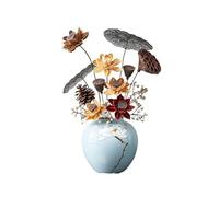 ASerZenith Decoración De Primavera: Adornos para Jarrones con Flores Artificiales Chinas, Ofrenda De Buda, Loto Simulado, Arreglo Zen, Plantas Artificiales.(Un Color-A)