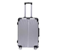 ASerZenith Equipaje con Ruedas, Maleta de Mano con Marco de Aluminio, Maleta con Cerradura de combinación, Maleta con Ruedas Ajustable (Plata 24 Pulgadas)