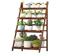 ASerZenith Estante Plegable De Madera para Plantas, 4 Niveles, para Macetas, para Jardín, Esquina, Balcón, Sala De Estar, 50 Cm De Largo.（70Cm L）