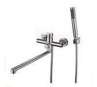 ASerZenith Grifo De Ducha De Acero Inoxidable Cepillado, Mezclador De Pared con Boquilla Extendida, Grifo Multifunción para Baño, Juego De Pistola Rociadora Presurizada para Cocina.(Do)