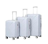 ASerZenith Juego de Equipaje de 3 Piezas, Maleta de Mano Ligera, Juego de Maleta de Equipaje, Palanca de Cambios Ajustable, con Ruedas giratorias para Mujer (Gris Claro)