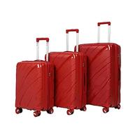 ASerZenith Juego de Equipaje de 3 Piezas, Maleta de Mano Ligera, Juego de Maleta de Equipaje, Palanca de Cambios Ajustable, con Ruedas giratorias para Mujer (Rojo Vino)