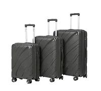 ASerZenith Juego de Equipaje de 3 Piezas, Maleta de Mano Ligera, Juego de Maleta de Equipaje, Palanca de Cambios Ajustable, con Ruedas giratorias para Mujer (Gris Oscuro a)