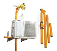 ASerZenith Juego De Herramientas De Instalación De Aire Acondicionado De Acero Inoxidable - Soporte De Grúa para Exteriores con Colgador, Polea Y 15 M(Cuerdas Amarillas De 10M/32,80 Pies)