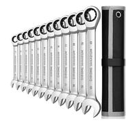 ASerZenith Juego De Llaves Combinadas De Caja, Llave De Trinquete, Juego De Llaves Inglesas, Kit De Llaves Inglesas, Juego De Herramientas Manuales Métricas, Herramientas(12 Piezas (8-22 Mm))