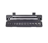 ASerZenith Juego De Llaves Inglesas De 15 Piezas, Kit De Llaves De Trinquete Ajustables De Acero Al Cromo Vanadio, Juego De Llaves De Vaso para Reparación De Automóviles,(Cabezal Ajustable)