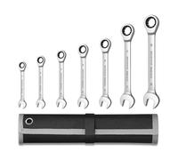 ASerZenith Juego De Llaves Inglesas De Trinquete, Kits De Llaves Combinadas con Estuche con Ruedas, Reparaciones Generales del Hogar, Garaje Y Coche.(7 Piezas (8-19))