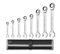 ASerZenith Juego De Llaves Inglesas De Trinquete, Kits De Llaves Combinadas con Estuche con Ruedas, Reparaciones Generales del Hogar, Garaje Y Coche.(8 Piezas (8-22))