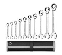 ASerZenith Juego De Llaves Inglesas De Trinquete, Kits De Llaves Combinadas con Estuche con Ruedas, Reparaciones Generales del Hogar, Garaje Y Coche.(10 Piezas 8-22)