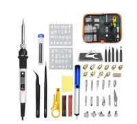 ASerZenith Kit De Soldador para Pirograbado, Tallado Y Quemado De Madera, 80 W, Temperatura Ajustable, para Soldar, Estampar Y Quemar Madera, Juego De Reparación.(Conjunto Blanco De 80 W)