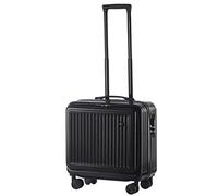 ASerZenith Maleta con contraseña, Rueda silenciosa, Universal, pequeña y Liviana, Altura multibloque Ajustable, Cubierta Frontal de 180 Grados, Equipaje Completamente Abierto (Negro 45 * 43 * 23 cm)