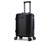 ASerZenith Maleta con contraseña y Doble Hebilla con Marco de Aluminio, Maleta con Ruedas Universal, Carga Externa, Equipaje Inteligente de Gran Capacidad (Negro 36 * 60 * 24CM)