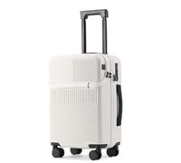 ASerZenith Maleta con Estructura de aleación, Maleta con separación de Ropa Seca y húmeda y Ruedas universales Lisas para Viajes y Viajes de Negocios(Blanco 22 Pulgadas)