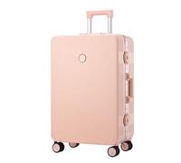 ASerZenith Maleta con Marco de aleación de Aluminio, Maleta con Ruedas Ajustables de 3 Posiciones y Doble Fila para Viajes de Negocios y Viajes (Rosa 26 Pulgadas)