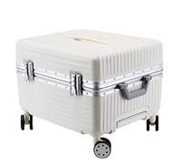 ASerZenith Maleta con Ruedas, Cerradura de combinación Trinity de Gran Capacidad, Rueda Universal silenciosa de 360°, Maleta Ajustable de Tres velocidades (Blanco 35 * 32 * 43CM)