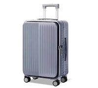 ASerZenith Maleta con Ruedas, Equipaje de Mano de Gran Capacidad, Maleta con diseño de Bolsa Lateral Desmontable, Bloqueo de código (Plata 20 Pulgadas)