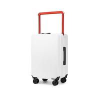 ASerZenith Maleta con Ruedas giratorias, Equipaje con Ruedas Anchas y Doble Frente, carros Ajustables, cerraduras de combinación aduanera, Gran Capacidad (Blanco 20 Pulgadas)