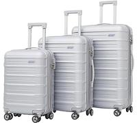 ASerZenith Maleta de Mano Equipaje Equipaje de Gran Capacidad de 3 Piezas 20/24/28 Pulgadas Maletas con Ruedas Ajustables con Ruedas Maletas de Mano Equipaje de Mano (Plata 20+24+28 Pulgadas)