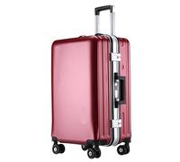 ASerZenith Maleta de Mano Maletas de Equipaje Marco de Aluminio Equipaje Recargable Maletas de Carcasa Dura con Ruedas Maletas de Mano Maletas de Mano (Rosso 22 Pulgadas)