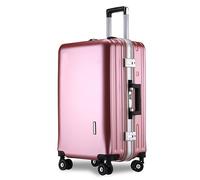 ASerZenith Maleta de Mano Maletas de Equipaje Marco de Aluminio Equipaje Recargable Maletas de Carcasa Dura con Ruedas Maletas de Mano Equipaje de Mano (Roze 24 Pulgadas)