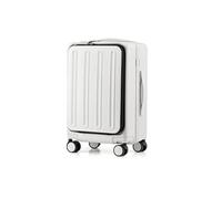 ASerZenith Maleta giratoria silenciosa, Maleta con Apertura Frontal 180 Resistente a los arañazos Mate para Viajes (Blanco Humo 27 Pulgadas)