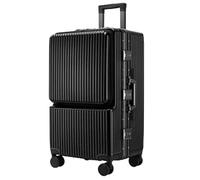 ASerZenith Maleta separada húmeda y Seca, Maleta con Puerto de Carga con Cremallera bidireccional para Viajes y Viajes de Negocios (Negro 24 Pulgadas)