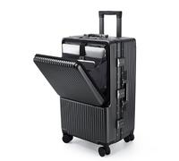 ASerZenith Maleta separada húmeda y Seca, Maleta con Puerto de Carga con Cremallera bidireccional para Viajes y Viajes de Negocios (Gris Oscuro 24 Pulgadas)