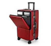 ASerZenith Maleta separada húmeda y Seca, Maleta con Puerto de Carga con Cremallera bidireccional para Viajes y Viajes de Negocios (Rojo 24 Pulgadas)