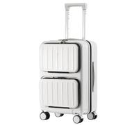 ASerZenith Maleta Universal con Ruedas silenciosas, Caja Engrosada con Esquinas Redondeadas, Maleta de Estructura compuesta de 3 Capas para Viajes de Negocios (Blanco Humo 25 Pulgadas)