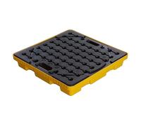 ASerZenith Palet Antiderrames para 2 Bidones, Bandeja De Polietileno De Perfil Bajo para Cubos De Pintura, Plataforma Desmontable A Prueba De Fugas para Almacenamiento Ind(610X610X100Mm)