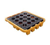 ASerZenith Palet Antiderrames para 2 Bidones, Bandeja De Polietileno De Perfil Bajo para Cubos De Pintura, Plataforma Desmontable A Prueba De Fugas para Almacenamiento Ind(720 X 720 X 155 Mm)