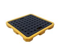 ASerZenith Palet Antiderrames para 2 Bidones, Bandeja De Polietileno De Perfil Bajo para Cubos De Pintura, Plataforma Desmontable A Prueba De Fugas para Almacenamiento Ind(680X680X100Mm)