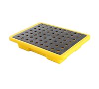 ASerZenith Palet Antiderrames para 2 Bidones, Bandeja De Polietileno De Perfil Bajo para Cubos De Pintura, Plataforma Desmontable A Prueba De Fugas para Almacenamiento Ind(490 X 355 X 95 Mm)