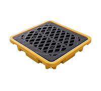 ASerZenith Palet De Contención De Derrames, Bandeja De Polietileno para Cubos De Pintura, Plataforma De Envío Desmontable A Prueba De Fugas para Almacenamiento En Garaje I(675X675X150Mm)