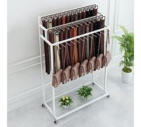 ASerZenith Perchero con Ruedas para Cinturones, Expositor para Tiendas De Ropa, Soporte De Suelo para Guardar Cinturones, Organizador De Joyas, Perchero para Corbatas, GAN（White-120×40×150Cm）