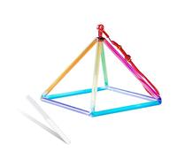 ASerZenith Pirámide de Cuarzo cristalino Transparente de Color Brillante de 5 a 12 Pulgadas Merkaba Terapia de Sonido Meditación Yoga Meditación Alivio del estrés Soporte(10 Pulgadas)